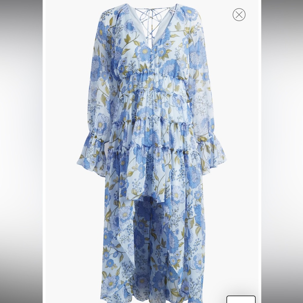 Steve Madden Sol Floral Long Sleeve High-Low Maxi Dress